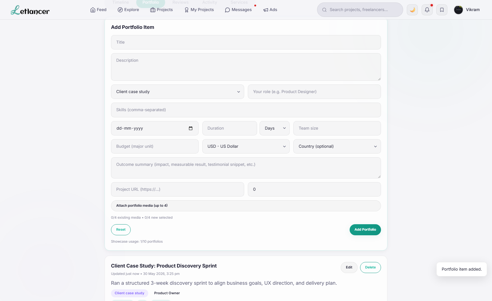 Client portfolio added