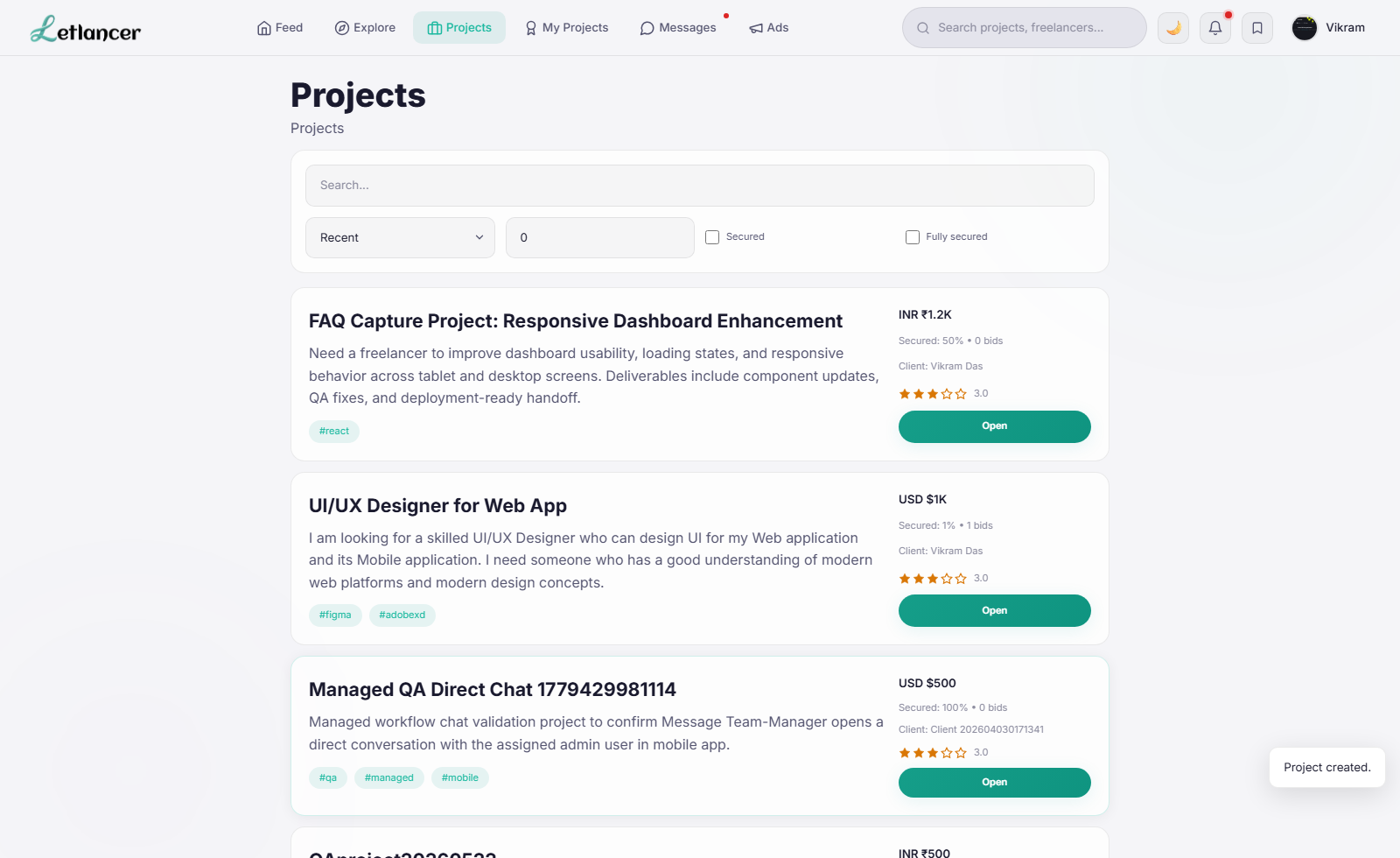 Client project published