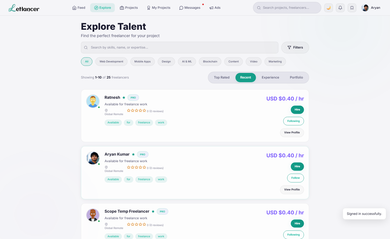 Freelancer explore